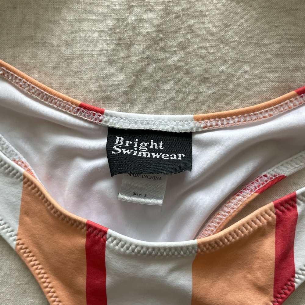 Peach Stripe Tual Bright Swimwear bikini set - Picture 2 of 4
